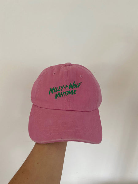 Milly and wolf vintage pink cap