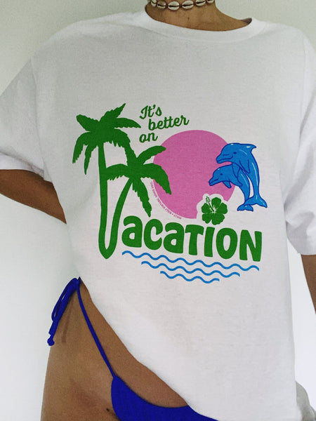 Vacation Tee - White (low stock)