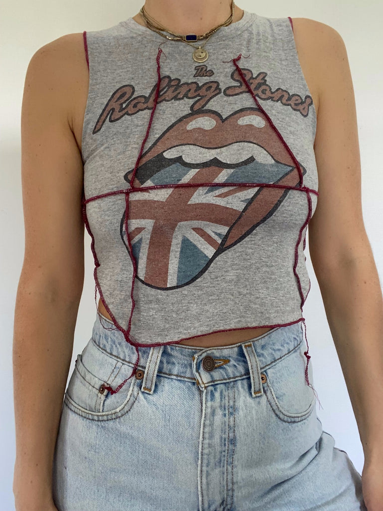 REWORKED VINTAGE ROLLING STONES TANK TOP (XS-S)