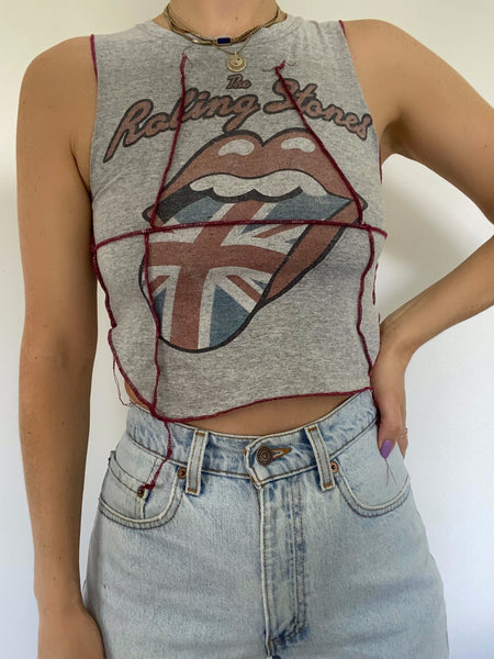 REWORKED VINTAGE ROLLING STONES TANK TOP (XS-S)
